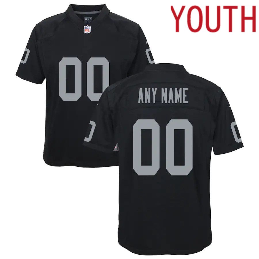 Youth Las Vegas Raiders Black Nike Custom Game NFL Jersey->customized nfl jersey->Custom Jersey